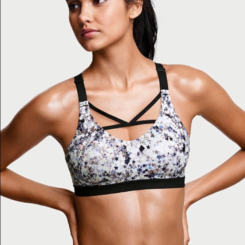 [Victoria’s Secret] Black/Star Print Sports Bra